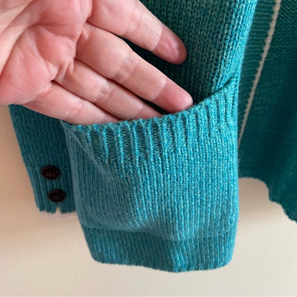 NWT Appleseed's Turquoise Cardigan Sweater Medium - Picture 4 of 10